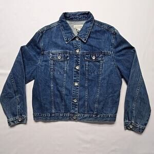 Vintage Crossroads Womens Denim Jacket Classic Blue Button Up 90s XL